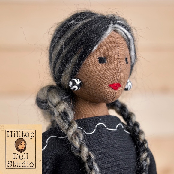 Fabric Doll "Josie" Handcrafted Textile Cloth Heirloom Primitive Doll - Picture 3 of 11